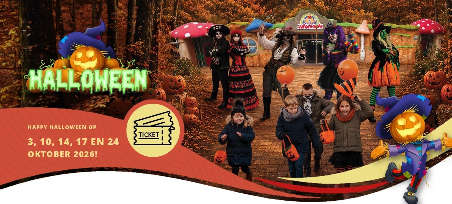 Happy Halloween bij De Waarbeek op 3, 10, 14, 17 en 24 oktober 2026